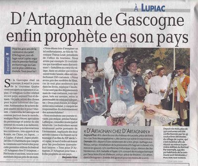 D´Artagnan der Gascogne prophezeit endlich in seiner Heimat