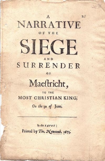 Zeitgenössisches Dokument über die Schlacht von Maastricht